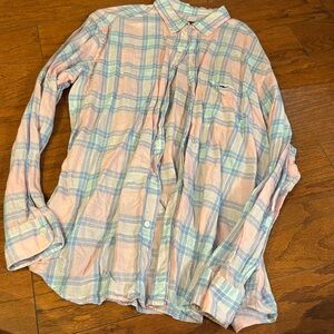 Vineyard Vines plaid pastel button down